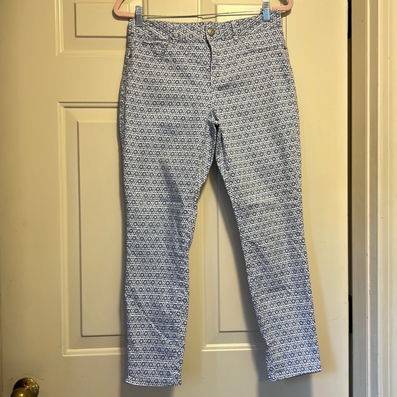 Geometric Pattern Cropped Ankle Pants Size 10 - Picture 1 of 6